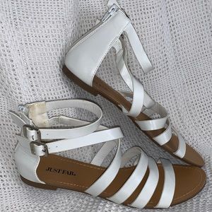 JUSTFAB White Gladiator Sandals 8.5
